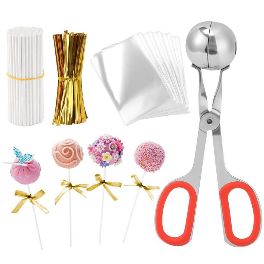 Kronabelle 1001 Pcs Cake Supplies, Lolli Bags, Sticks, Twist Ties, and Making Tool for DIY Sweet Treats