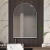 24x36 Inch Arched Recessed Medicine Cabinet, Metal ed Bathroom Wall Cabinet with Mirror and Adjustable Shelves, Wall Mirror with Storage for Bathroom, White view 2
