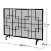 AERWYTRFS Metal Fireplace Screen European Style Wrought Iron Fireplace Screen Simple Fire Screen Home Grid Fireplace Cover Screen Fireplace Door Screen Family Fence Spark Guard Grate(Black) view 2