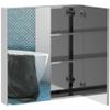 Bathroom Mirrored Cabinet, 24"x26" Stainless Steel e Medicine Cabinet, Wall Mounted Storage Organizer with Double Doors, Silver view 1