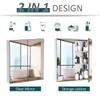 Bathroom Mirrored Cabinet, 24"x26" Stainless Steel e Medicine Cabinet, Wall Mounted Storage Organizer with Double Doors, Silver view 4