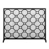AERWYTRFS Metal Fireplace Screen Simple Wrought Iron Fireplace Screen Partition Panel Home Guardrail Net Fireplace Gate Fence Indoor Spark Screen Fire Place Asseccories Spark Guard Grate(Black) view 1