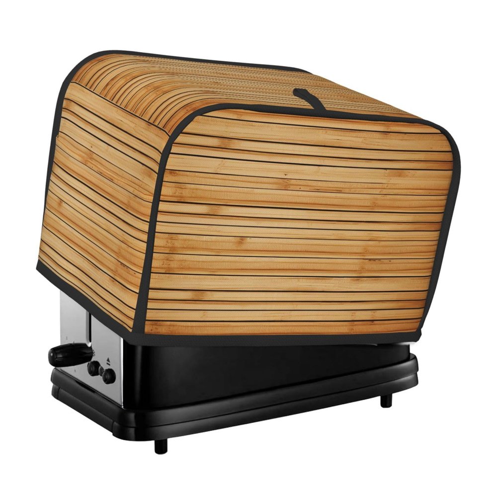 2 Slice Toaster Cover with Pockets Universal Bread Maker Cover Board Texture Kitchen Small Appliance Cover with Handle Oven Cover Dust and Fingerprint Protection