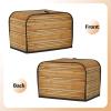 2 Slice Toaster Cover with Pockets Universal Bread Maker Cover Board Texture Kitchen Small Appliance Cover with Handle Oven Cover Dust and Fingerprint Protection view 3