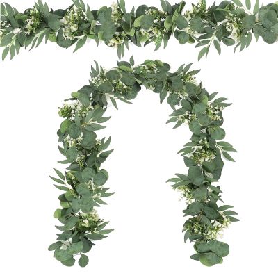 2 Faux Eucalyptus Garlands, 71 in Artificial Greenery Vines for Wedding and Home Dcor