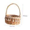 Holibanna Flower Girl Basket Rattan Woven Basket with Handle 7.87X4.33X4.33 Inch Rustic Storage for Wedding Party Petals and view 2