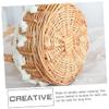 Holibanna Flower Girl Basket Rattan Woven Basket with Handle 7.87X4.33X4.33 Inch Rustic Storage for Wedding Party Petals and view 3