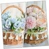 Holibanna Flower Girl Basket Rattan Woven Basket with Handle 7.87X4.33X4.33 Inch Rustic Storage for Wedding Party Petals and view 4