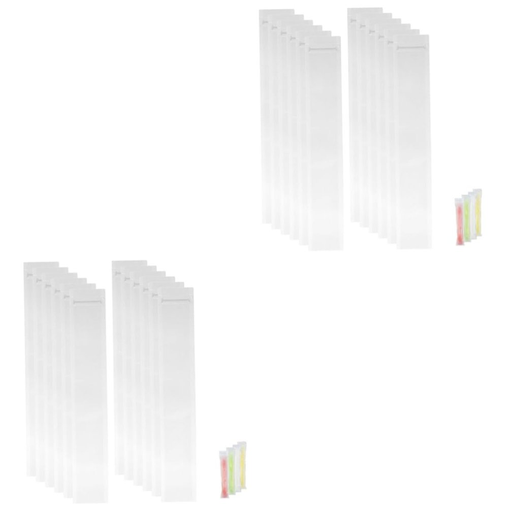 VALICLUD 100pcs Self-sealing Ice Candy Bags for Homemade Transparent Ice Mold Pouches Funnel for Fun Treats and Snacks