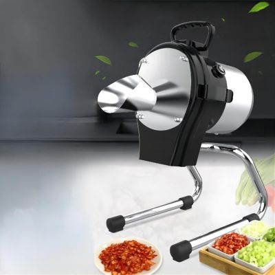 110W Electric Vegetable Chopper, Commercial Vegetable Slicer, Scallion Cutter Food Processor, 1-5mm Adjustable Thickness, 6000RPM For Onion Garlic Ginger Chili