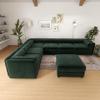 SoarTalent Chenille Oversized Corner Sectional Sofa with Storage L-Shaped 6 Seater Modular Convertible Couch with Ottoman and Rolled Arms for Living Room,Family Room,Home Theater(Green) view 2