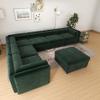 SoarTalent Chenille Oversized Corner Sectional Sofa with Storage L-Shaped 6 Seater Modular Convertible Couch with Ottoman and Rolled Arms for Living Room,Family Room,Home Theater(Green) view 3