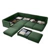 SoarTalent Chenille Oversized Corner Sectional Sofa with Storage L-Shaped 6 Seater Modular Convertible Couch with Ottoman and Rolled Arms for Living Room,Family Room,Home Theater(Green) view 4