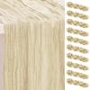 10 Pack Beige Cheesecloth Table Runner 35x120 Inch 10Ft Rustic Gauze Cheese Cloth Table Runner Sheer Cheesecloth Table Runners for Wedding Party Bridal Shower Decoration view 1