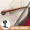 Curtain Rod Bracket 2 Pcs Handrail Holder Bracket,Staircase Stainless Steel Round Tube Support,Wall Mount Brackets Hardware for Shower Curtain, Closet view 3