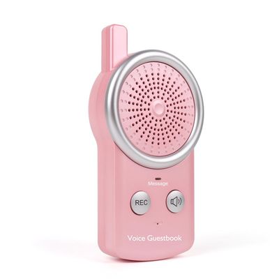 Voice Guestbook for Family Members Use,Voice Message Machine,Audio Message Reminder Memo Leave A Message in Front Door for Visitor or Friends Use Voice Recorder (Pink)