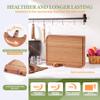3-PCS Wood Cutting Board Set with Innovative Stand - Durable Double Sided Bamboo Cutting Board with Juice Groove & Handle for Meal Prep, Meat Charcuterie Serving, Eco-Friendly Healthy Kitchen Gift view 3