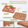 3-PCS Wood Cutting Board Set with Innovative Stand - Durable Double Sided Bamboo Cutting Board with Juice Groove & Handle for Meal Prep, Meat Charcuterie Serving, Eco-Friendly Healthy Kitchen Gift view 4