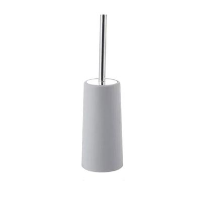 Toilet Brush Floor Standing Bathroom Brush Tool, with Holder Set Toilet Brush, Bath Accessories Household Floor Toilet Bowl Brush and Holder(Gris)
