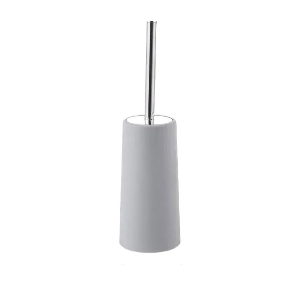 Toilet Brush Floor Standing Bathroom Brush Tool, with Holder Set Toilet Brush, Bath Accessories Household Floor Toilet Bowl Brush and Holder(Gris)