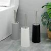 Toilet Brush Floor Standing Bathroom Brush Tool, with Holder Set Toilet Brush, Bath Accessories Household Floor Toilet Bowl Brush and Holder(Gris) view 3