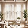 Ikiriska Extra Long Sheer Voile Curtain Sheer Voile with Pocket top (1 Panel) Custom Made (Champagne, 11 ft) view 1