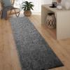 28 ft Extra Long Non-Slip, Washable Anthracite Grey Carpet Runner Rug with Rubber Backing for Hallways Entryway Kitchen Bathroom, Custom Length, Floral, 27" X 28' view 2