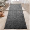 28 ft Extra Long Non-Slip, Washable Anthracite Grey Carpet Runner Rug with Rubber Backing for Hallways Entryway Kitchen Bathroom, Custom Length, Floral, 27" X 28' view 4