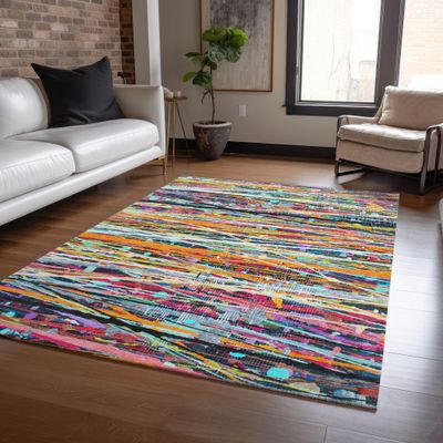 Addison Rugs Chantille ACN2125 Orange 2'6" x 3'10" Indoor/Outdoor, Machine Washable, Easy Clean, Non Shedding, Bedroom, Living Room, Dining Room, Kitchen, Patio Rug
