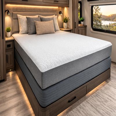 Travel Happy Green Tea Infused Memory Foam Mattress, Medium Firmness, 8-Way Stretch Nitro Cooling Cover, Multi-Layer Support (38x80 - Twin XL, Medium, 8.0, Inches)