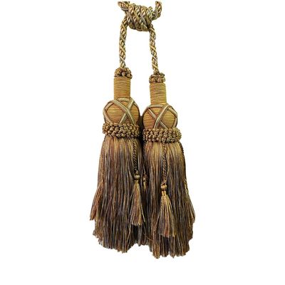 1 Pack Luxury Double Tassel Curtain Tieback, 26 in Total Length  Handcrafted Decorative Rope Holdback for Drapes & Home Interior Styling E1808_B