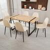 59" Light Wood Dining Table Chair Set of 8 Pcss, Medieval Black Metal Base Buy 6 Chairs and get 2 Free(Beige) NN517 view 4