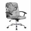 DecorLovee Grey Marble Office Chair Covers Stretchable Computer Gaming Chair Cover, Nature Marble Stone Ripple Modern Art Universal Desk Chair Covers Removable Rotating Chair Slipcover with Zipper, L view 1
