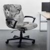 DecorLovee Grey Marble Office Chair Covers Stretchable Computer Gaming Chair Cover, Nature Marble Stone Ripple Modern Art Universal Desk Chair Covers Removable Rotating Chair Slipcover with Zipper, L view 2