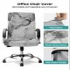 DecorLovee Grey Marble Office Chair Covers Stretchable Computer Gaming Chair Cover, Nature Marble Stone Ripple Modern Art Universal Desk Chair Covers Removable Rotating Chair Slipcover with Zipper, L view 3