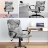 DecorLovee Grey Marble Office Chair Covers Stretchable Computer Gaming Chair Cover, Nature Marble Stone Ripple Modern Art Universal Desk Chair Covers Removable Rotating Chair Slipcover with Zipper, L view 4