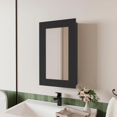 Black Medicine Cabinet with Included Mirror HI96