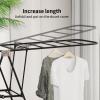 AMAMIA Clothes Hanging Drying Rack,Folding Laundry Dryer Rack with Wheels, Clothes Stand with Shoe Drying Rack and 2 Height-Adjustable Wings, Extra Large 3-Layer Cloth Dryer Bearing 200lbs Space Savn view 3