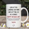 Look At You Landing Our Mom And Getting Us As A Bonus Mug Gift For Him Gifts For Papa Step Dad Bonus Dad Stepdad Happy Fathers Day Gift From Stepdaughter Stepson Custom Kids Name Cup view 4