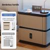 Bedside Table, Modern Nightstand Minimalist Solid Wood Bedside Table with Password Lock Bedroom Storage Cabinet Bedside Locker(Khaki,15.7x15.7x19.7in) view 4