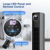 Electactic Tower Fan for Bedroom 25ft/s Standing Fan 85 Oscillating Fan with Remote, 3 Speeds, 4 Modes, 12H Timer, Portable Bladeless Floor Fan for Indoors/Home/Office, Grey view 2