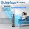 Electactic Tower Fan for Bedroom 25ft/s Standing Fan 85 Oscillating Fan with Remote, 3 Speeds, 4 Modes, 12H Timer, Portable Bladeless Floor Fan for Indoors/Home/Office, Grey view 3