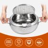 Deep Fryer Pot, 304 Stainless Steel Frying Pot with Thermometer, Oil Drip Drainer Rack & Lid for Chicken, Fish, French Fries, Shrimp(9.1in/23.8cm) view 2