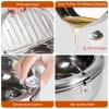 Deep Fryer Pot, 304 Stainless Steel Frying Pot with Thermometer, Oil Drip Drainer Rack & Lid for Chicken, Fish, French Fries, Shrimp(9.1in/23.8cm) view 3