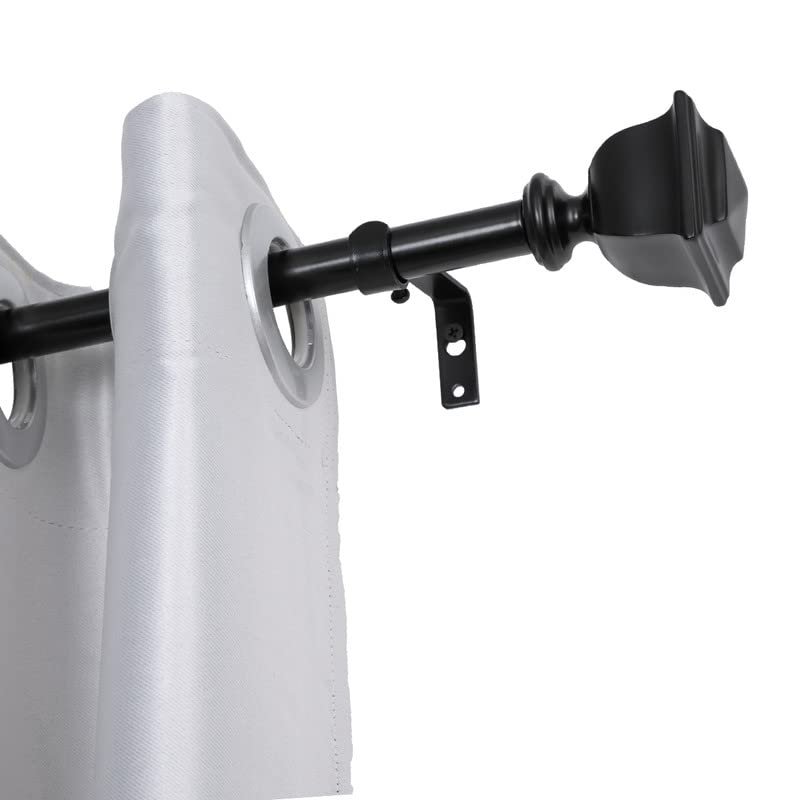 0.75 in. Curtain Rod for 86-120 in. Windows, Black