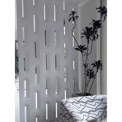 3D Hollow Partition WallPU Components Room Dividers Wall for Living Dining Room Kitchen Bedroom Office Bar Restaurant Home Hotel Decor, Easy to Cut(Gray,5pcs 60x60cm/23.6x23.6in)
