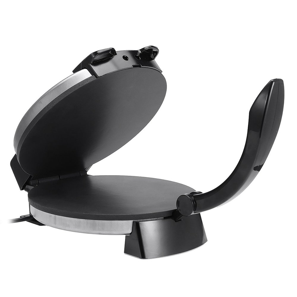 10" Electric Tortilla Maker, Tortilla Press with Detachable Handle, Stainless Steel Non-Stick Roti Maker for Tortilla Chapati Roti Omelette