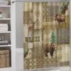 Bear Shower Curtain, Rustic Farmhouse Vintage Hunting Deer Elk Moose Adventure Woodland Wild Animals Lodge Cabin Country Style Waterproof Fabric Bathroom Shower Curtain Set with Hooks, 72"x78" Inch view 2