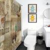 Bear Shower Curtain, Rustic Farmhouse Vintage Hunting Deer Elk Moose Adventure Woodland Wild Animals Lodge Cabin Country Style Waterproof Fabric Bathroom Shower Curtain Set with Hooks, 72"x78" Inch view 3