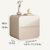 Bedside Table, Modern Bedside Table with 2 Drawers Leather Wrapped Bedroom Furniture Bedside Table Small End Table for Small Space Bedroom Living Room Wooden Bedside Table(Beige,45cm/17.7in) view 2